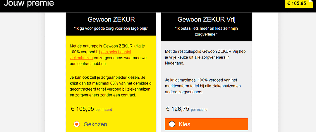 premie Zekur zorgverzekering 2021 1080x538 Basis premie Zekur zorgverzekering 2021, € 105.95 per maand